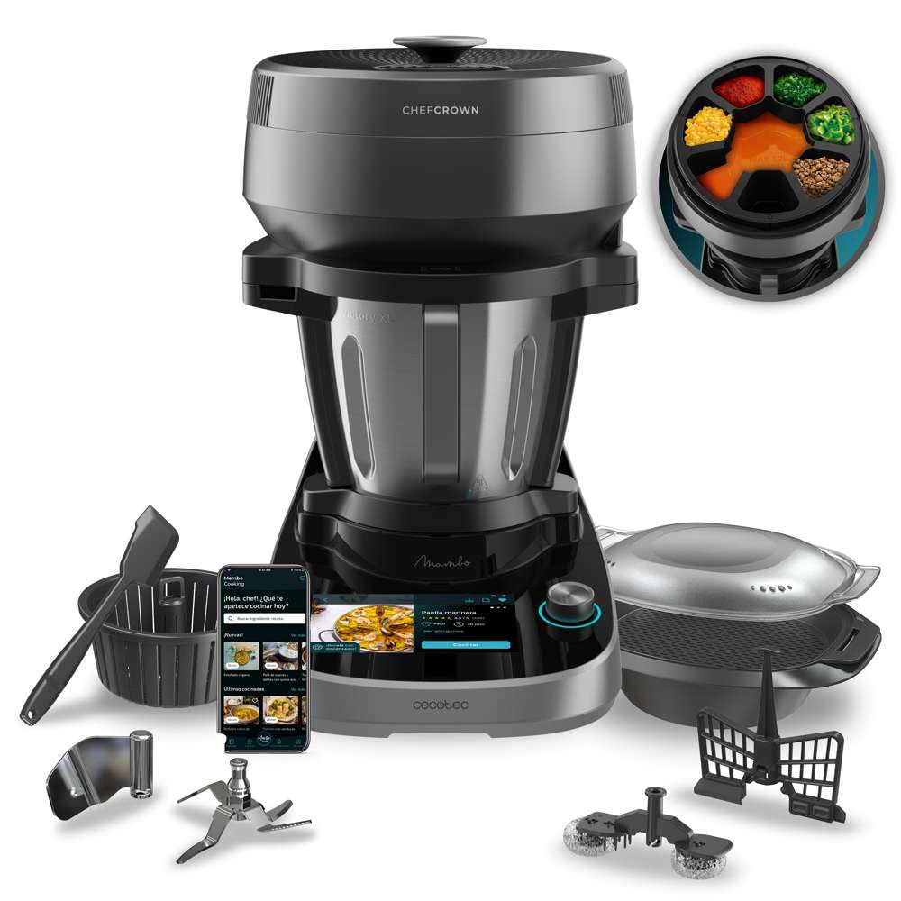 مولتی کوکر چندکاره سکوتک اسپانیا ربات آشپزخانه Cecotec با ظرف غذای Mambo CooKing Victory وات 1700، ۴۵ عملکرد