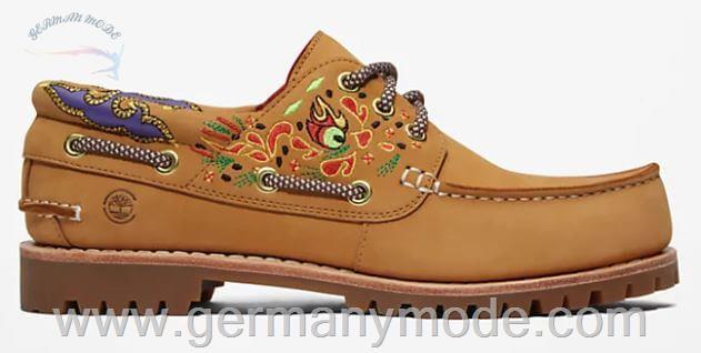 کفش کالج زنانه تیمبرلند آمریکا TIMBERLAND CLOT X TIMBERLAND 3 EYE BOAT SHOE FOR WOMEN IN YELLOW