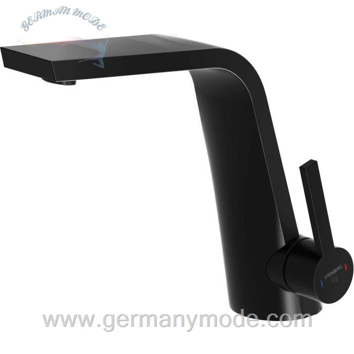 شیر مخلوط روشویی اشتاینبرگ آلمان Steinberg Serie 260 Waschtisch Einhebelmischer ohne Ablaufgarnitur schwarz matt 26010101S