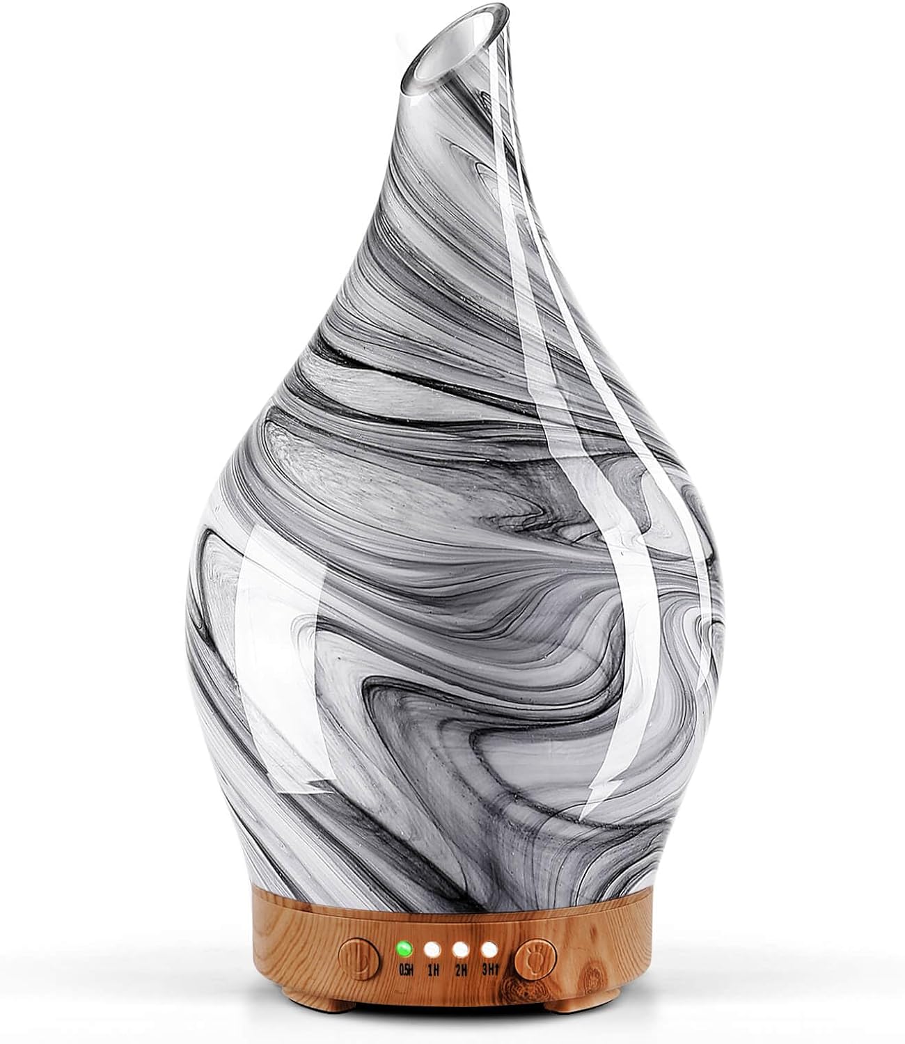 دستگاه خوشبو کننده هوا Porseme Aroma Diffuser Glass، Hand Blown Glass Diffuser Humidifier Ultrasonic Quiet 7 LEDs Changing Color Humidifier اتاق BPA Free for Home Yoga SPA با تایمر، هدیه کریسمس برای زنان 100 میلی لیتر جوهر Afantty