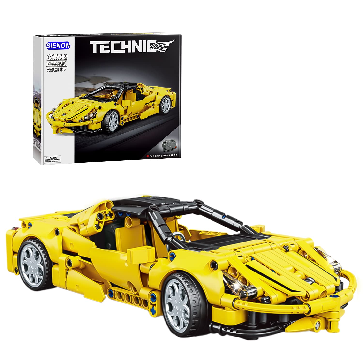 خرید از آمازون - کیت ساخت خودروی سوپر اسپرت SIENON Technic اسباب بازی ماشین مسابقه، مدل کلکسیونی مسابقه ای کیت ساخت و ساز سوپراسپرت، اسباب بازی ساخت وسایل نقلیه ورزشی برای کودکان دخترانه پسر 6 سال به بالا (391 قطعه)