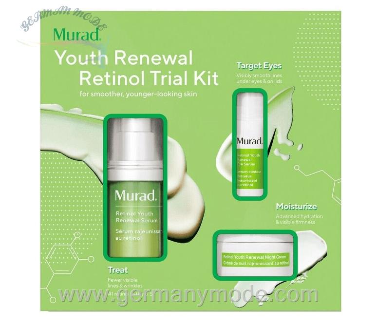 ست سرم جوانساز سرم دور چشم و کرم شب رتینول 3 تایی مورد آمریکا Murad Youth Renewal Retinol Trial Kit (3pcs.)