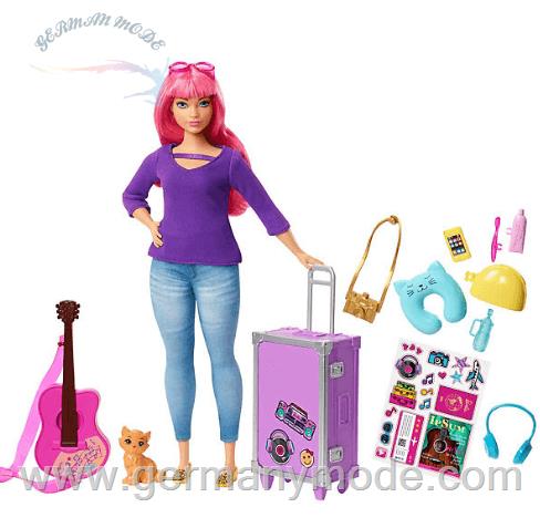 باربی ماجراجو در سفر Mattel Barbie Daisy Reise Puppe (pinke Haare) mit Zubehör, Anziehpuppe, Modepuppe