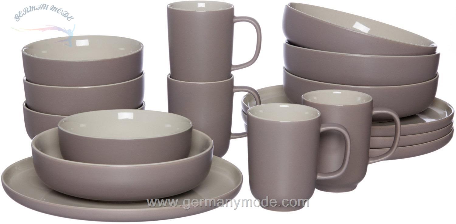 سرویس غذاخوری سرامیک 16 پارچه 4 نفره ریتزن هوف اند برکر آلمان Ritzenhoff / Breker Kombiservice Jasper (16-tlg.) taupe