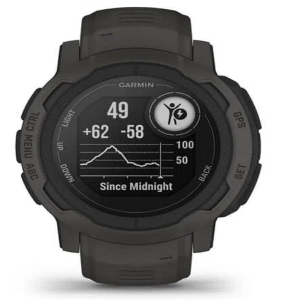 ساعت هوشمند Garmin Instinct 2 - ساعت هوشمند GPS ضد آب با حداکثر 28 روز عمر باتری، بیش از 40 برنامه ورزشی، عملکردهای تناسب اندام مانند وضعیت تمرین، سن تناسب اندام یا تجزیه و تحلیل Slate Grey Instinct 2