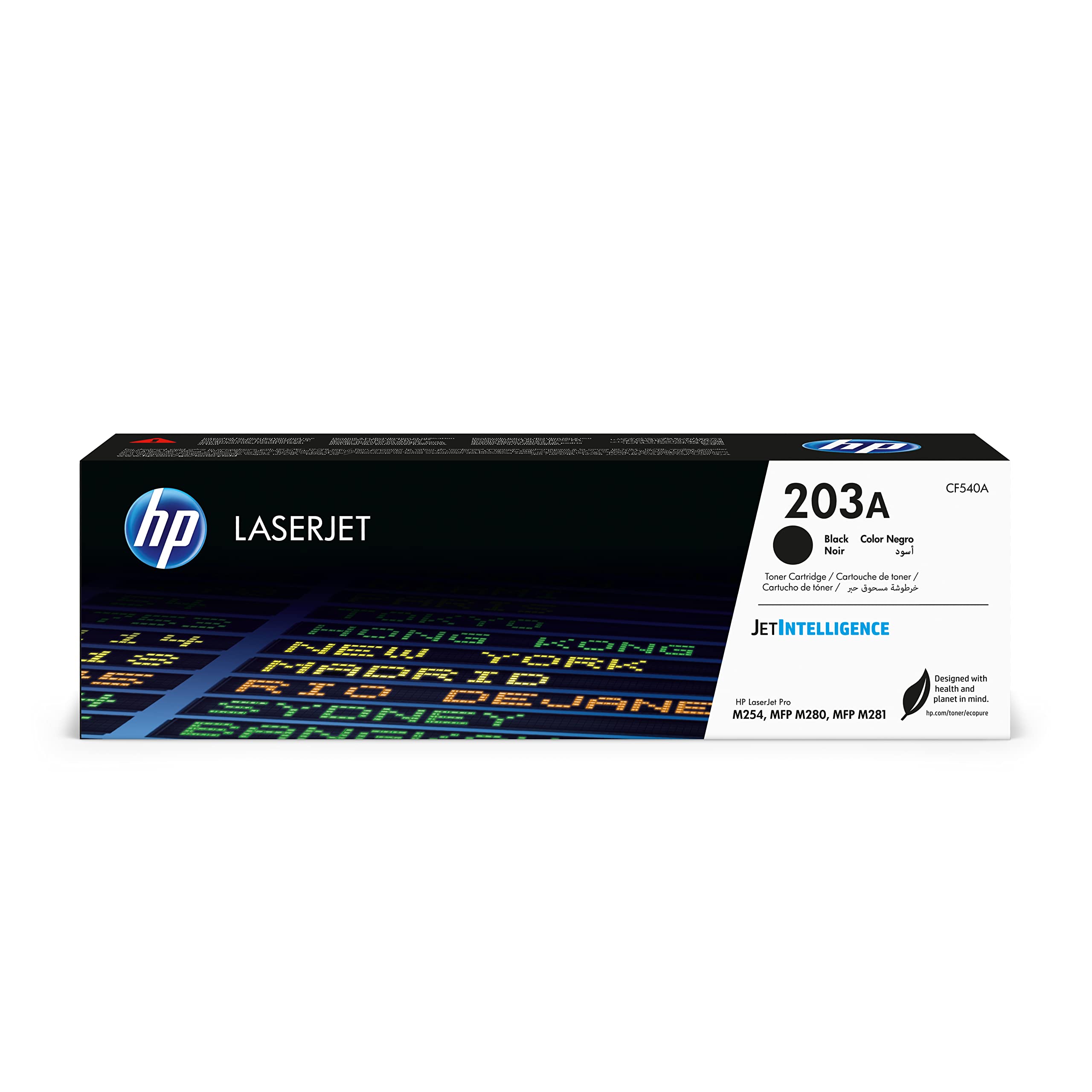 خرید از آمازون - تونر مشکی اصلی HP 203A (CF540A) برای HP LaserJet Pro M254 Black Standard Single