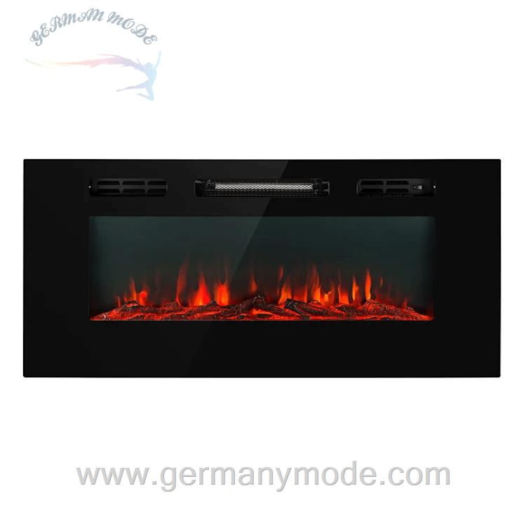شومینه برقی توکار کنترل دار کلارشتاین آلمان Klarstein Galeras Elektrischer Wand- und Einbaukamin Elektrischer Kamin Schwarz 102cm