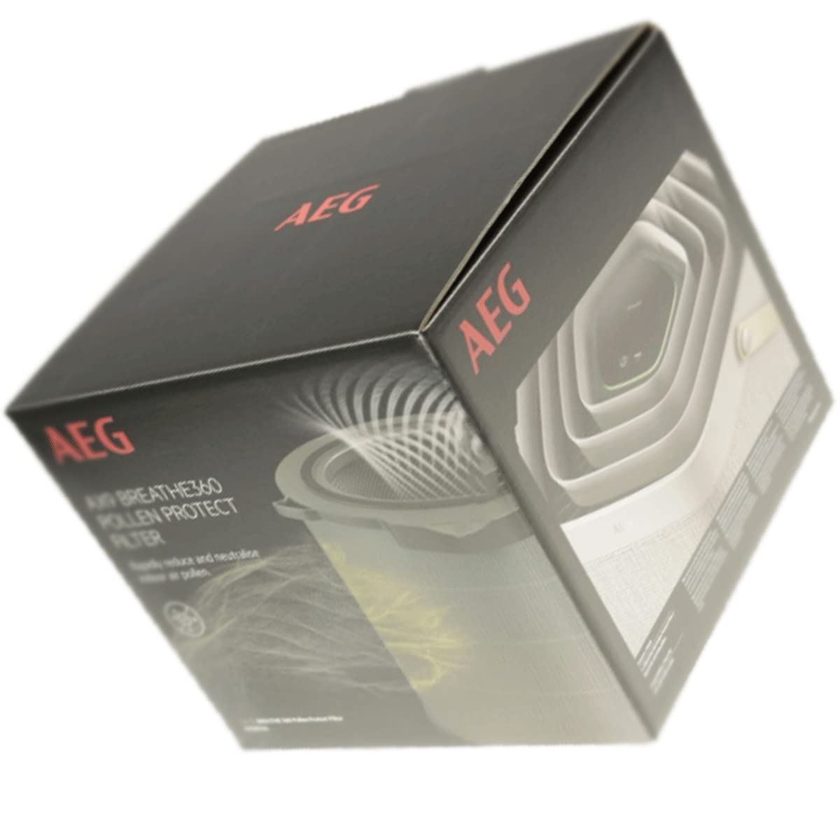 فیلتر AEG AFDBTH4 مدل BREATHE360 (مناسب برای دستگاه تصفیه هوای AX91-404DG، کاهش ۹۹٪ گرده، از بین بردن ۹۹.۹٪ باکتری، هوای پاک، فیلتراسیون بهینه، طول عمر بالا، خاکستری)