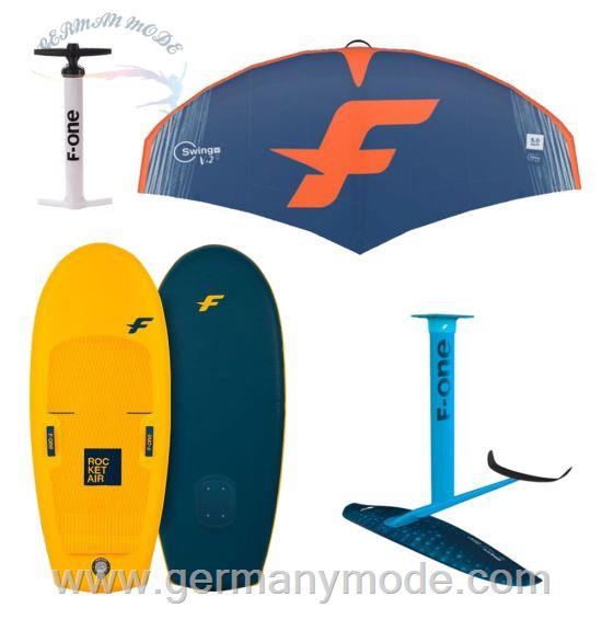 ست کایت برد فویل پمپ باد اف وان F-ONE ROCKET AIR 5 10 + GRAVITY FCT 1800 + SWING V2 WING PACK Abyss/Flame