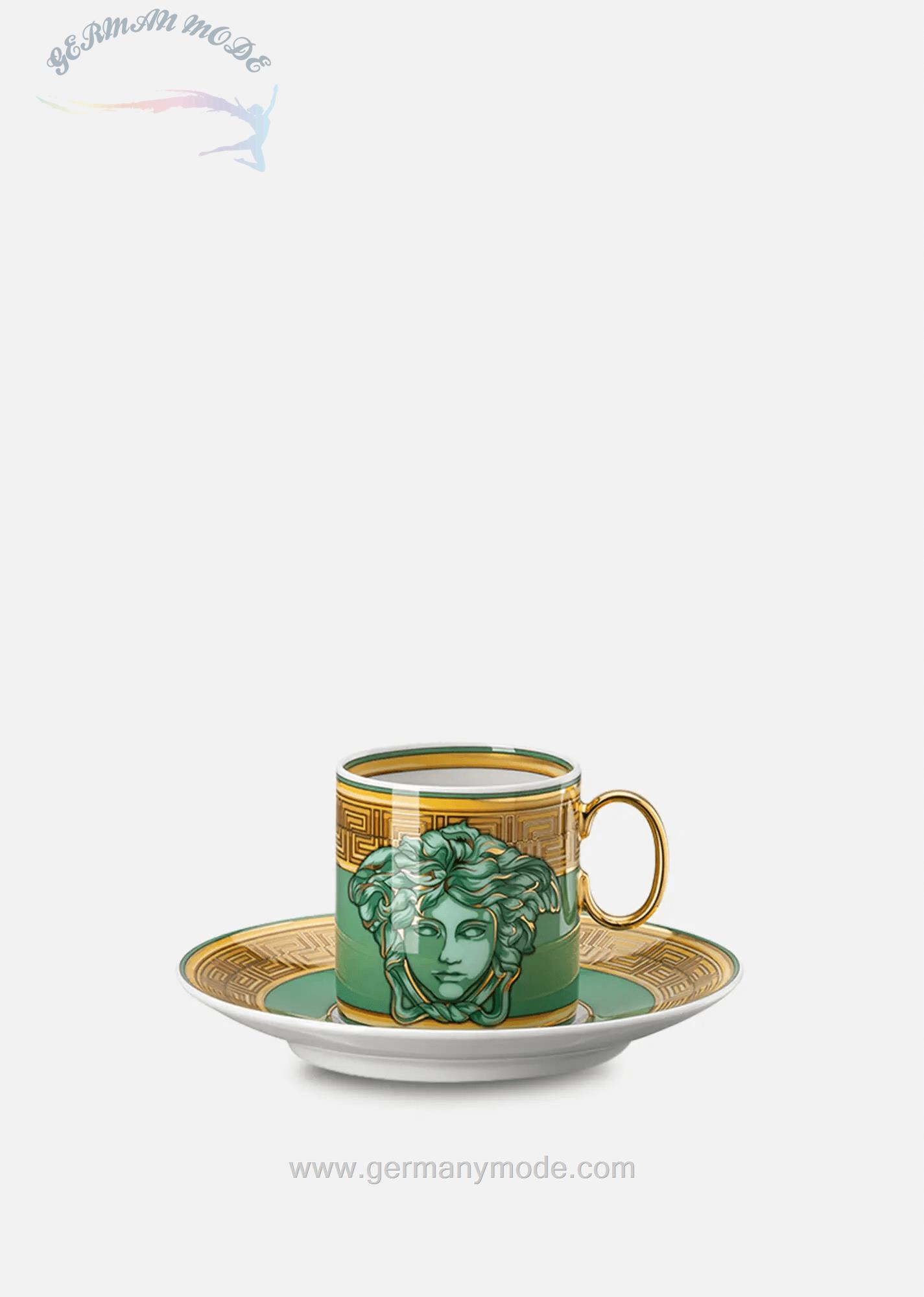 فنجان نعلبکی اسپرسو ورساچه ایتالیا VERSACE MEDUSA AMPLIFIED ESPRESSO TASSE UNTERTASSE