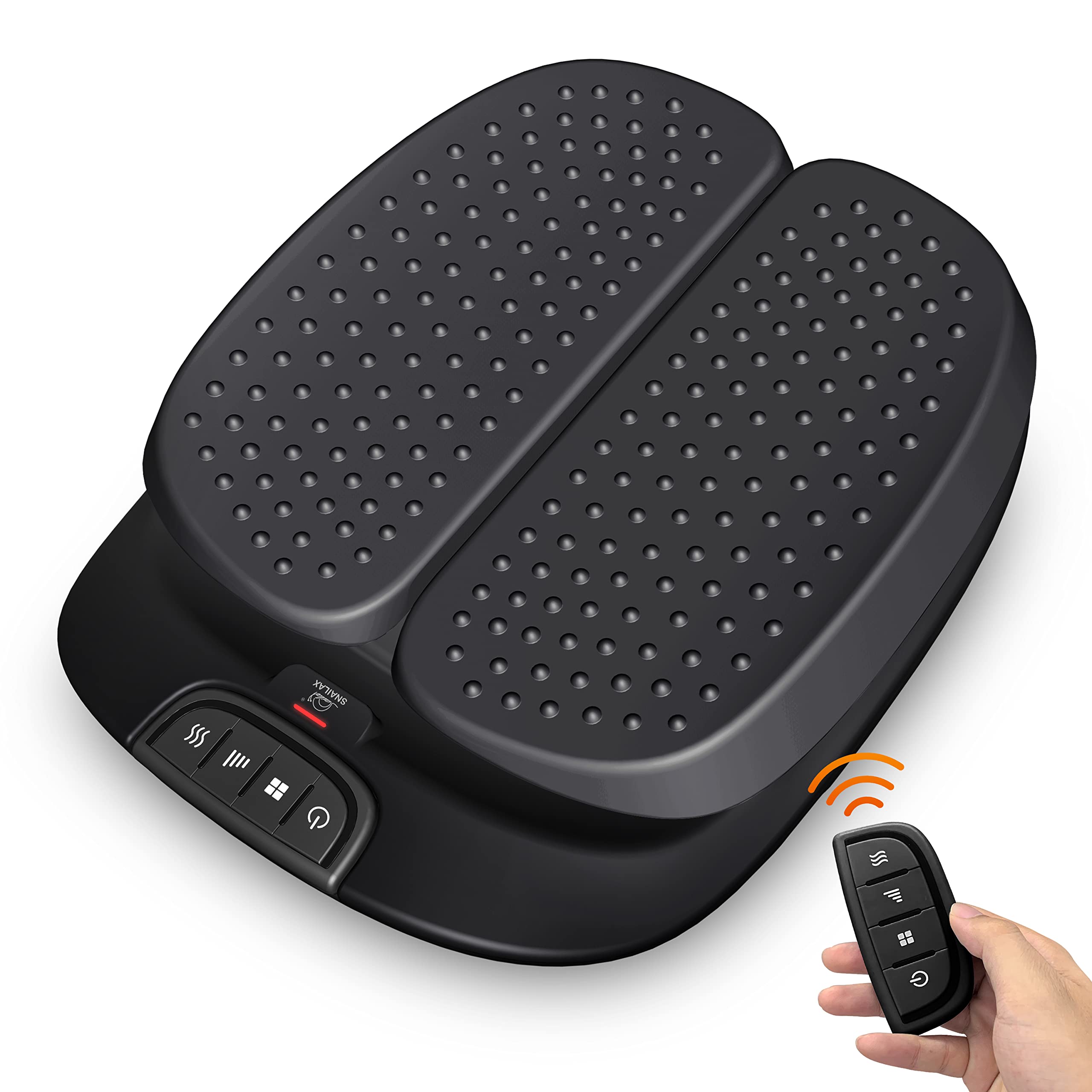 خرید از آمازون - ماساژور پا Snailax با گرما، کنترل از راه دور، دستگاه ماساژور لرزش قابل تنظیم، گردش خون را افزایش می‌دهد، پلانتار فاسییت سیاه