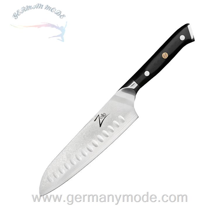 چاقو آشپزخانه 31.8 سانتیمتری کلارشتاین آلمان Klarstein Alpha-Royal Japanese Serie 7 Santoku-Messer Messer Schwarz