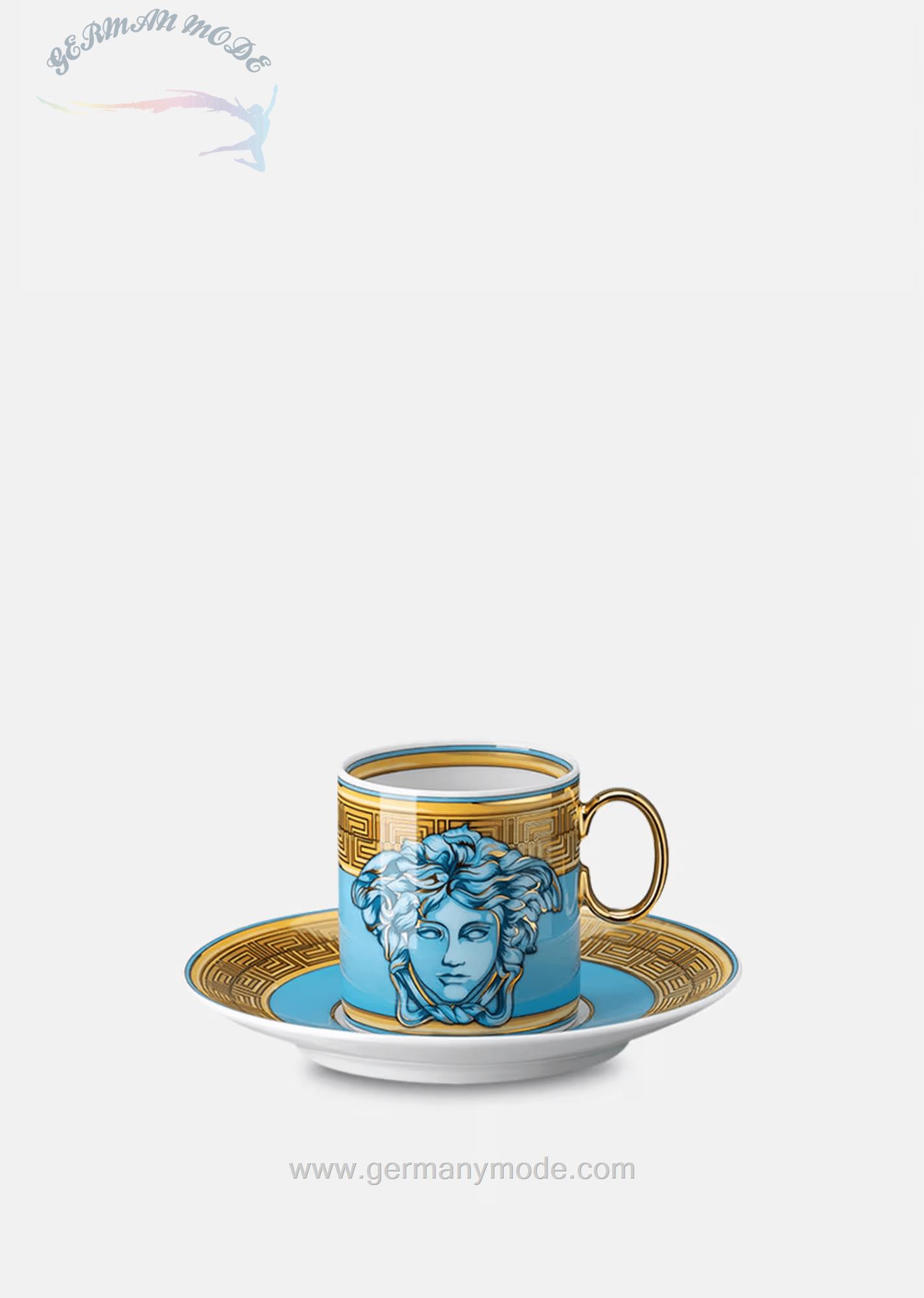 فنجان نعلبکی اسپرسو ورساچه ایتالیا VERSACE MEDUSA AMPLIFIED ESPRESSO TASSE UNTERTASSE