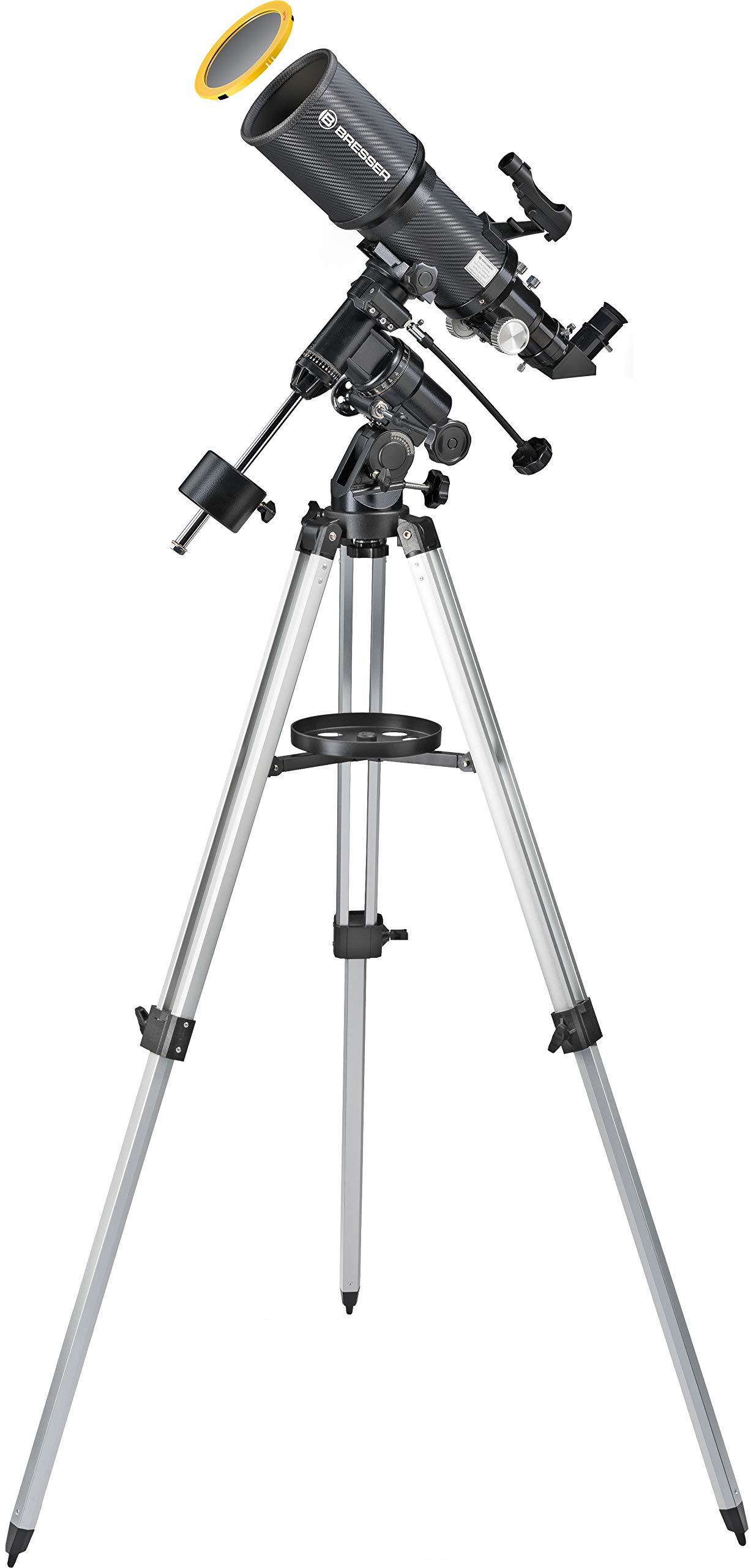 خرید از آمازون - تلسکوپ Bresser Polaris 102/460 EQ3 برای شب و خورشید با فیلتر خورشیدی عدسی با کیفیت برای مشاهده ایمن خورشید در نور سفید