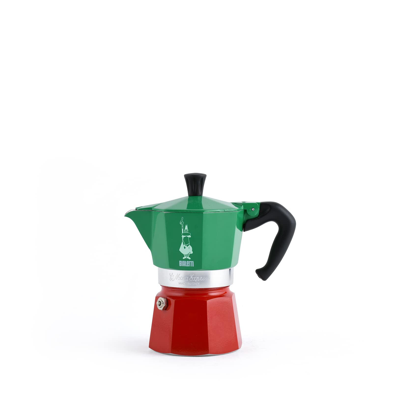 خرید از آمازون - قهوه ساز Bialetti Moka Express Tricolore، 3 فنجان، دسته ضد جوش، نامناسب برای القایی، 3 (130 میلی لیتر)، آلومینیوم