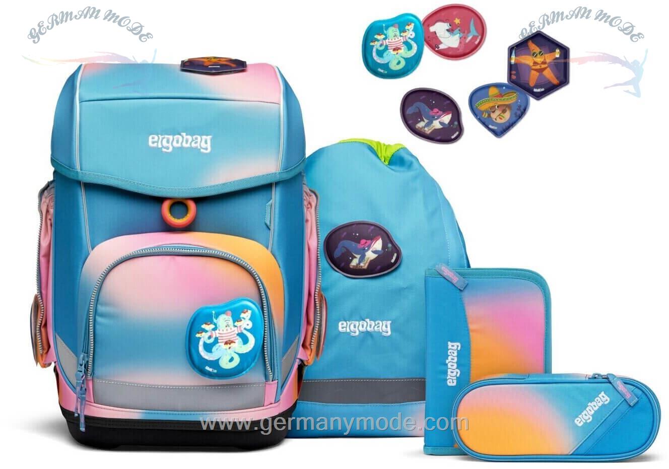 ست 5 تایی کوله پشتی مدرسه 19 لیتر کوله ورزشی جامدادی ارگوبگ ergobag Cubo Set (2023) UrlaubsfieBär