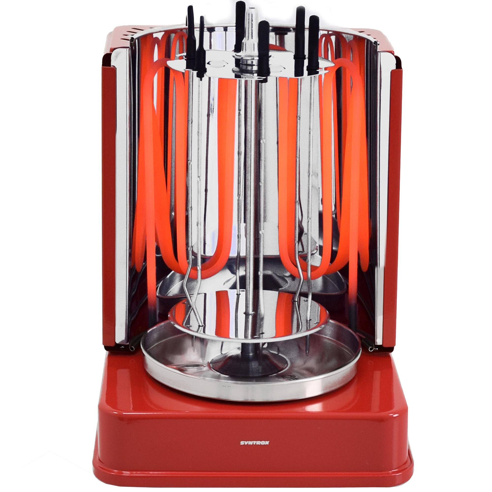 خرید از آمازون - Syntrox آلمان دونرگریل ROT-1400W-RED-Avila Gyrosgrill Kebapgrill Schaschlikgrill Rotisserie Hähnchengrill