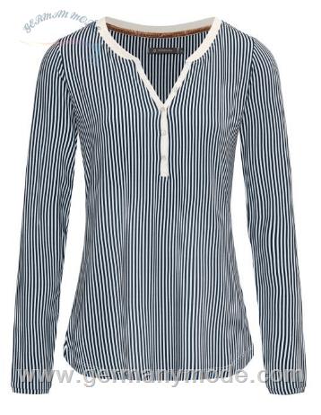 بلوز راحتی زنانه اسنزا هلند ESSENZA Opal Striped Indigo Blue Top Langarm