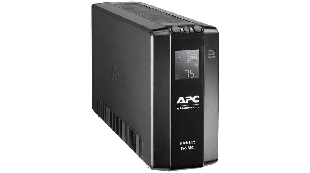 یو پی اس APC ساخت اشنایدر الکتریک مدل Back UPS PRO - BR650MI - توان 650 ولت آمپر - مدل MI (6 پریز IEC، پریزهای IEC برای دستگاه های سرد، رابط LCD، محافظت از خط داده 1 گیگابایتی) توان 650 ولت آمپر - مدل MI IEC - پریزهای IEC برای دستگاه های سرد