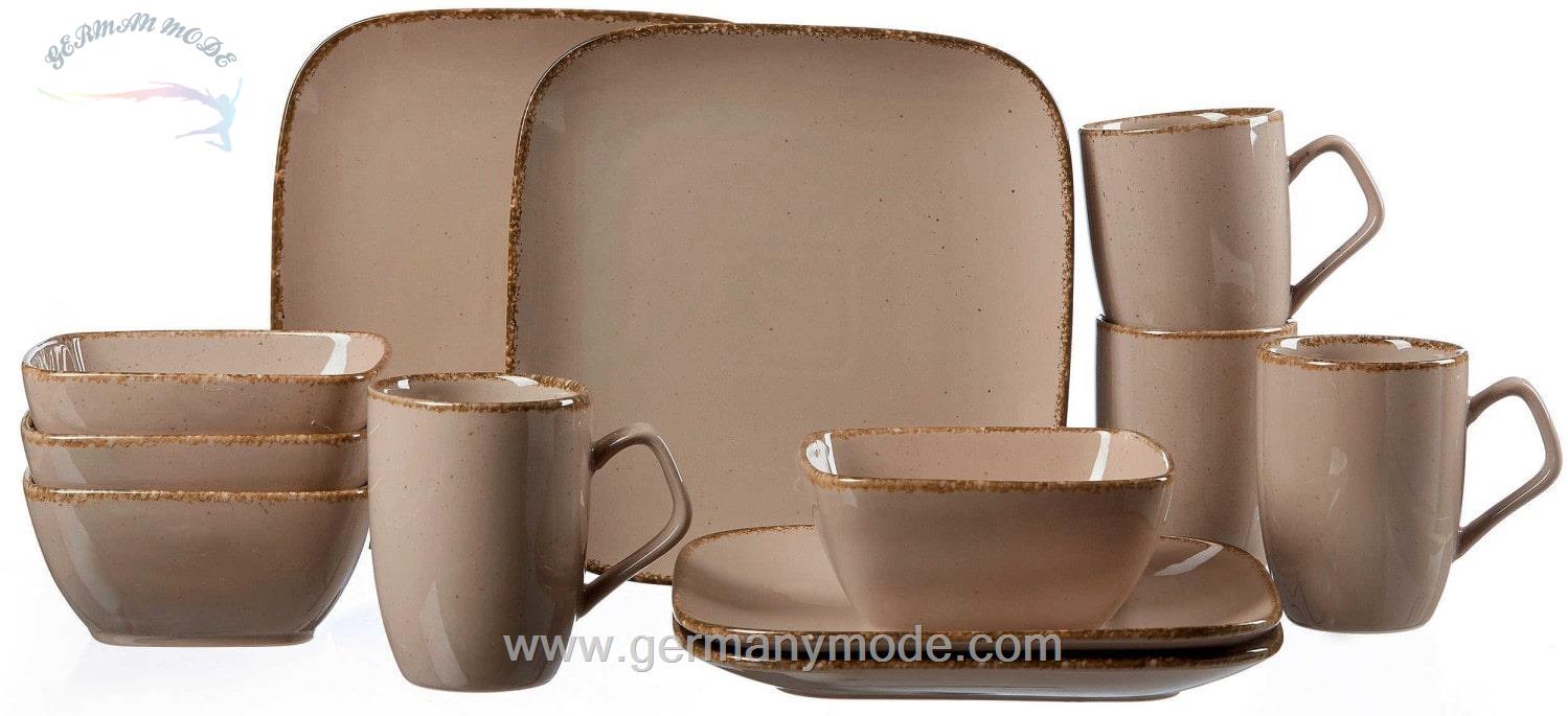 سرویس غذاخوری چینی 12 پارچه 4 نفره ریتزن هوف اند برکر آلمان Ritzenhoff / Breker Kombiservice Casa 12 tlg. nougat