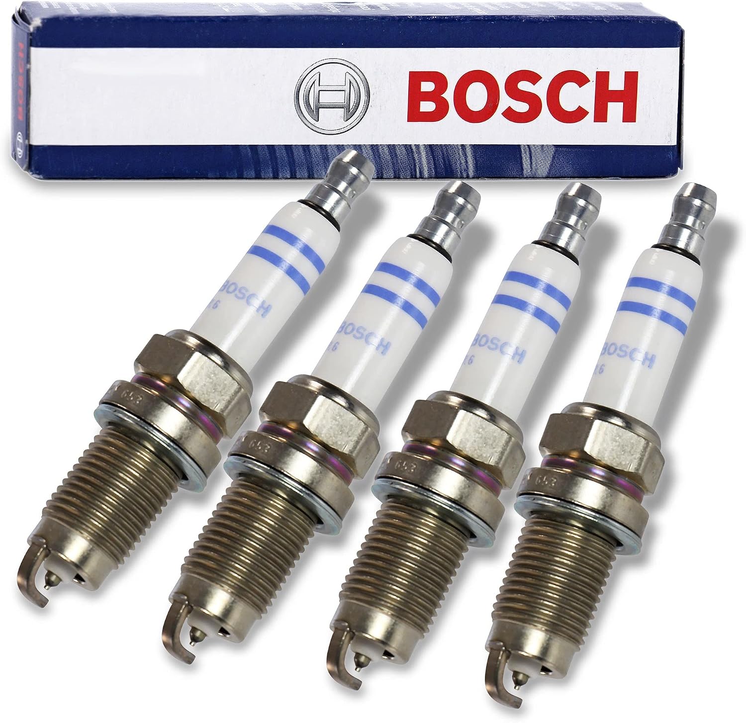 شمع ایریدیوم Bosch، شمع جرقه‌زنی خودرو، بهبود عملکرد موتور، شمع جرقه‌زنی مقاوم، شمع ایریدیوم با طول عمر بالا. شمع بوش 4x اصل بوش، ایریدیوم FR6HI332.