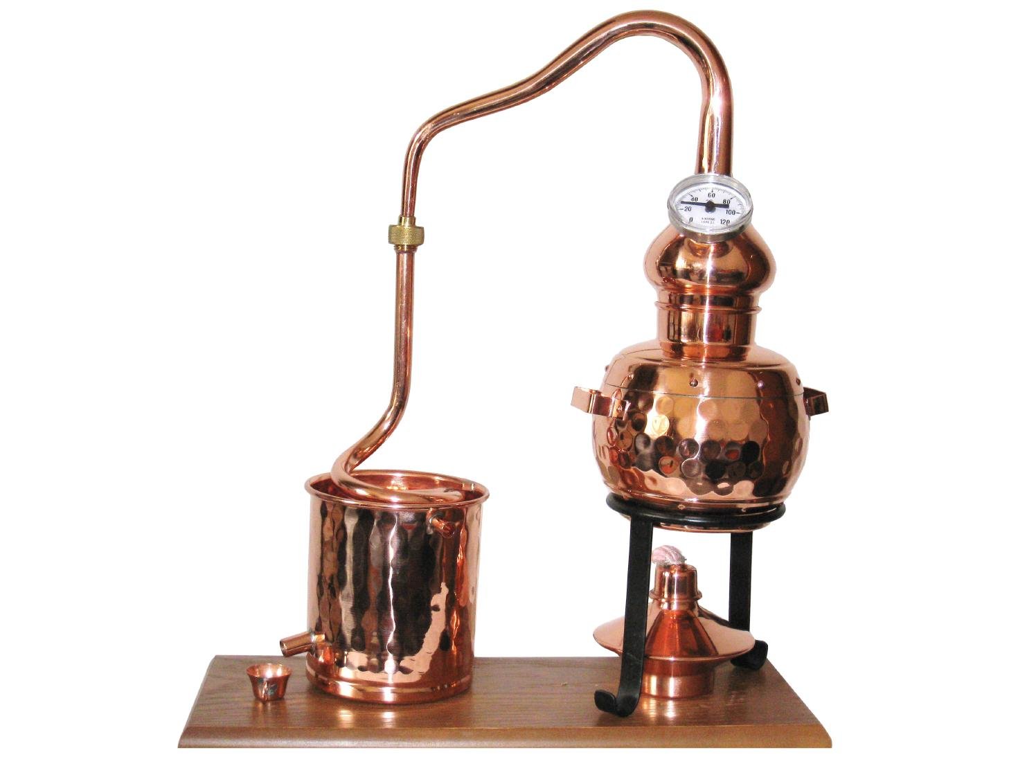 خرید از آمازون - دکتر. سیستم تقطیر ریشتر "Alambic Classico with thermometer" (0.5 لیتر) | سیستم تقطیر هیدروسول (آب گیاهی)، آب مقطر
