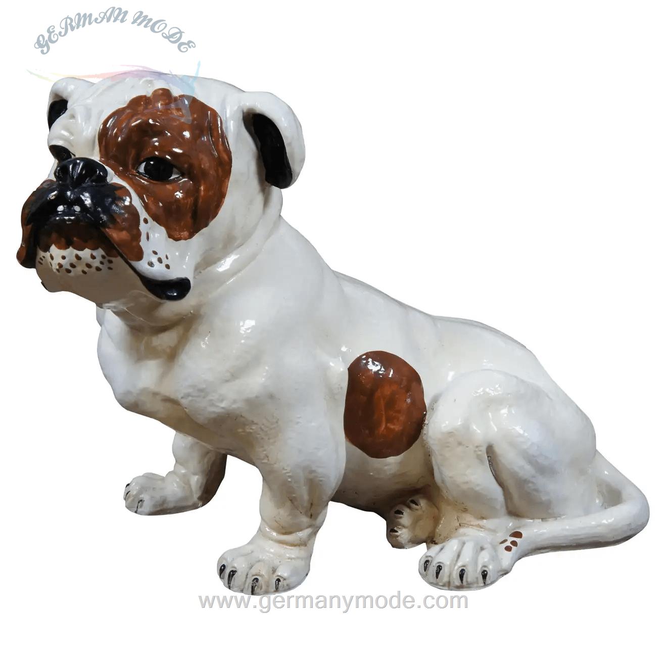 مجسمه دکوری سگ آنتیک قدیمی Englische Bulldogge Chalkware Skulptur Skulptur Statue in Lebensgröße Marwal 1960er Jahre