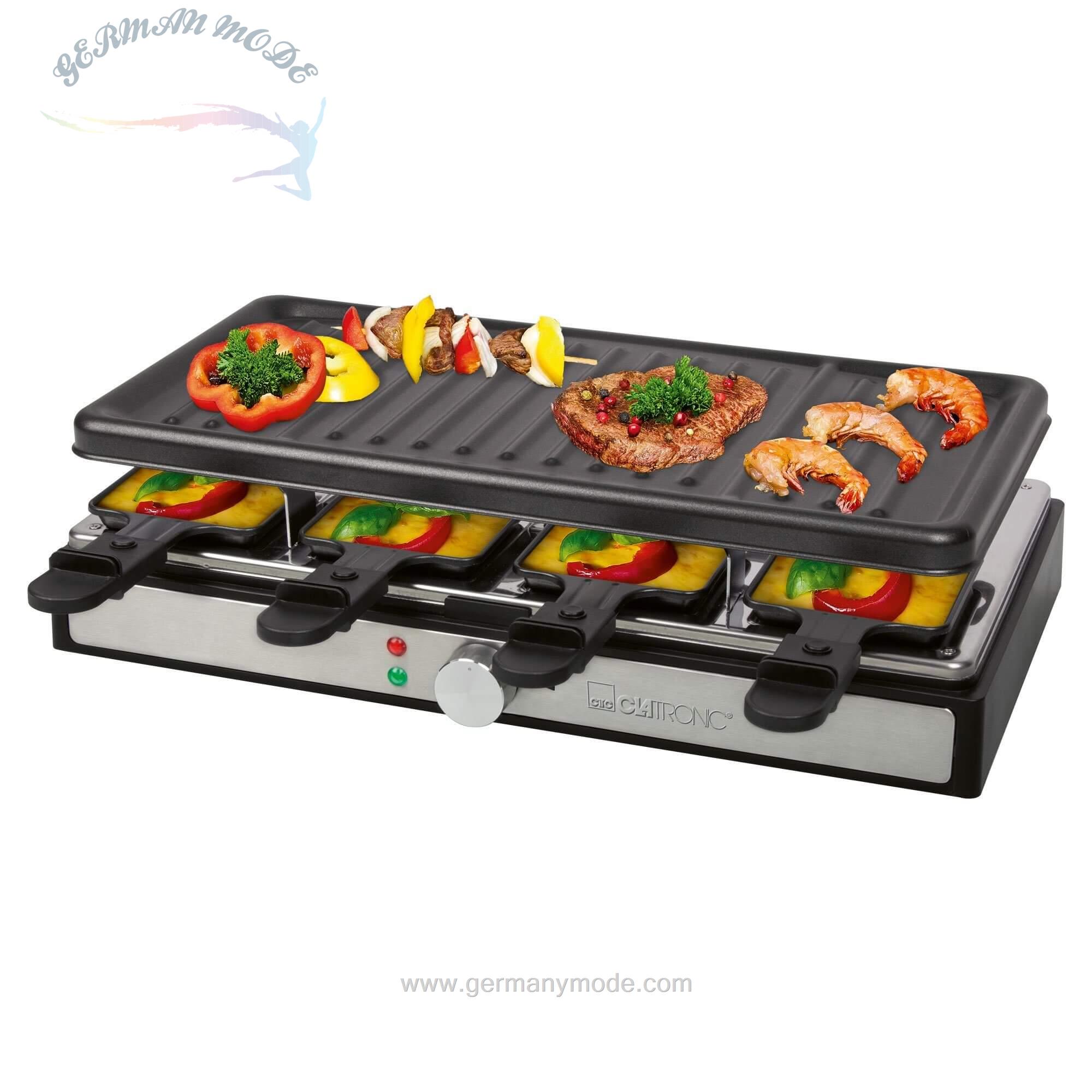 گریل باربیکیو کلترونیک آلمان CLATRONIC Raclette RG 3757- 8 Raclettepfännchen-1400 W