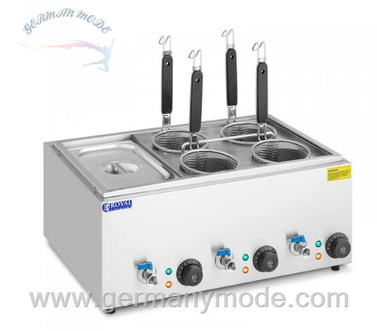 دستگاه پاستاپز 4 سبد برقی صنعتی رویال کترینگ Royal Catering Nudelkocher mit 4 Körben und GN 1/3 Behälter - Temperatur: 30 - 110 °C 4062859049452 (RC-PM004)