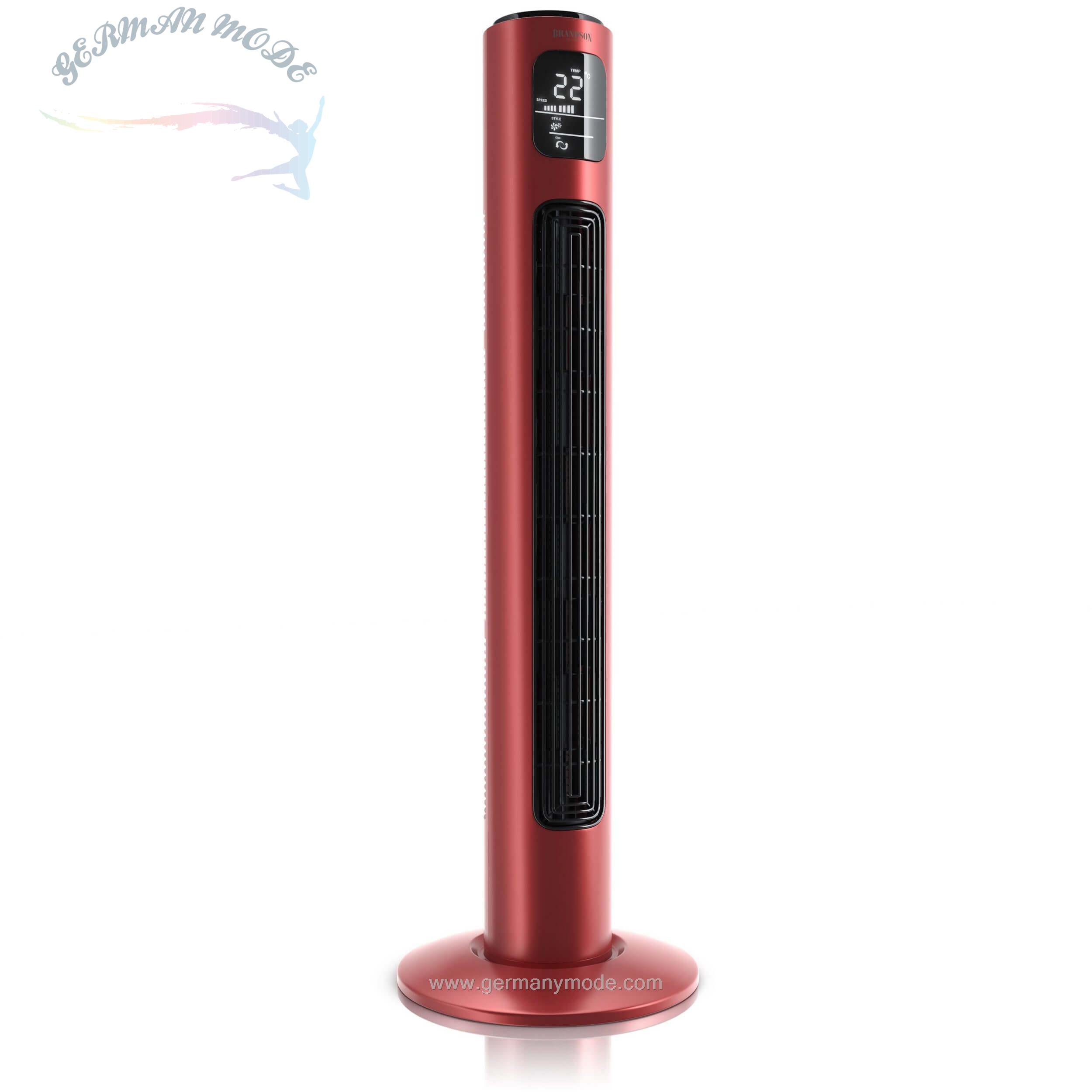 پنکه برقی ایستاده برندسون Brandson Turmventilator- Turmventilator mit Fernbedienung- LED- - Lüfter rubinrot