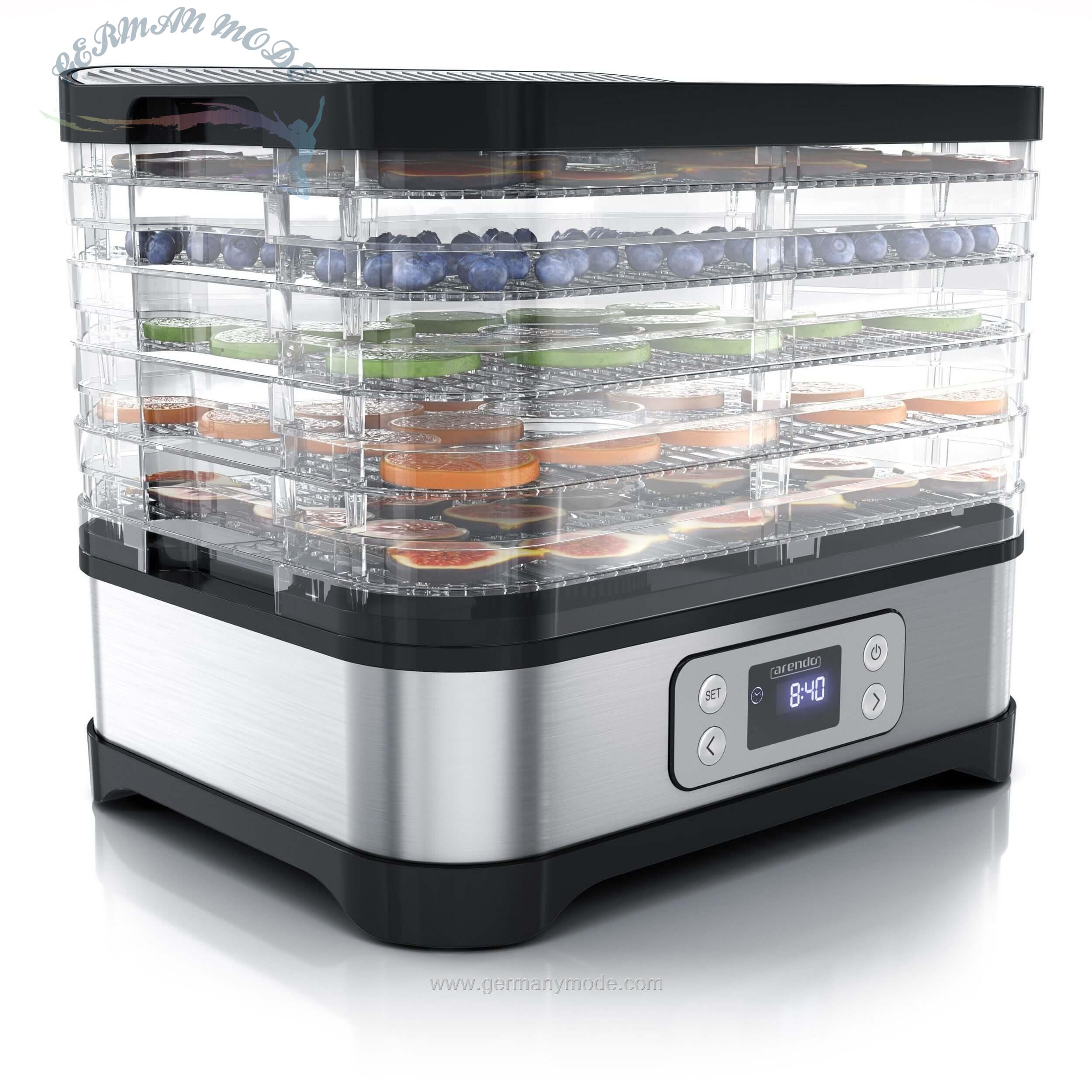 خشک کن میوه آرندو آلمان Arendo Dörrautomat 260 W-Timer bis zu 72 h 5 Einlegefächer