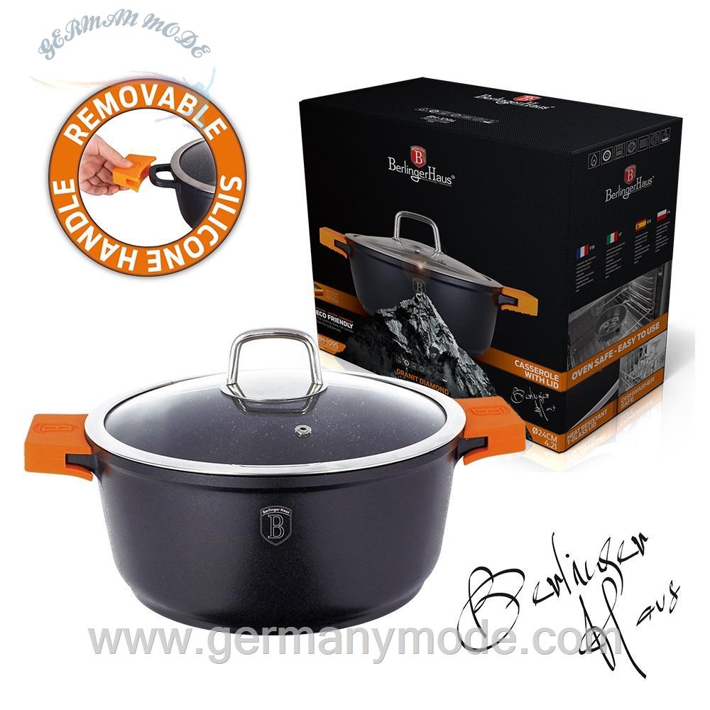 قابلمه گرانیت 32 سانت درب دار برلینگر هاوس مجارستان BerlingerHaus CASSEROLE 32 CM BERLINGER HAUS BH/1098N GRANITE DIAMOND LINE