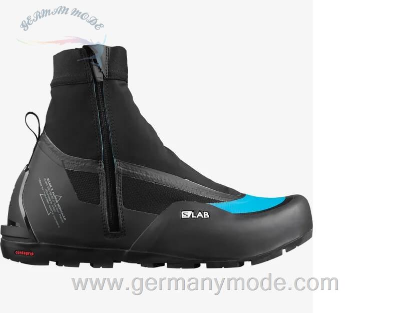 کتانی تریل رانینگ دو کوهستان ساق دار زنانه مردانه سالامون فرانسه SALOMON S LAB X ALPINE MODULAR Trailrunning Schuhe Unisex Black Black Blue Danube
