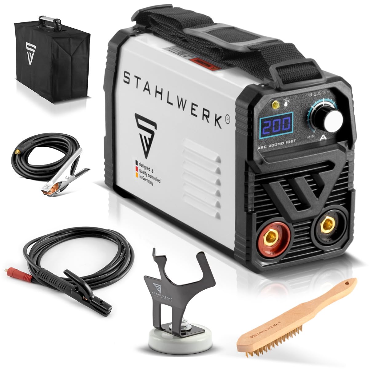 خرید از آمازون - STAHLWERK ARC 200 MD IGBT - دستگاه جوش DC MMA/E-Hand/Lift-TIG جوشکار با 200 آمپر واقعی بسیار فشرده تک برد 7 سال گارانتی سازنده