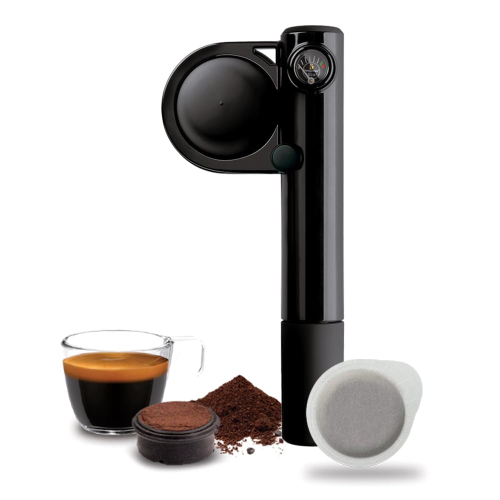 خرید از آمازون.اسپرسو ساز قابل حمل برای پدهای ESE یا قهوه آسیاب شده Handpresso 48238 Pump black