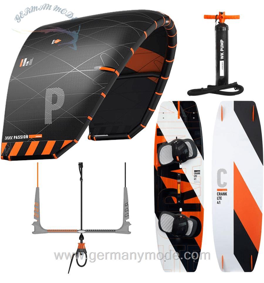 ست کایت 9 متر برد کایت کنترل بار دستگیره پمپ باد آر آر دی RRD PASSION 9M + RRD CRANK 2022 KITESURF COMPLETE PACKAGE Black