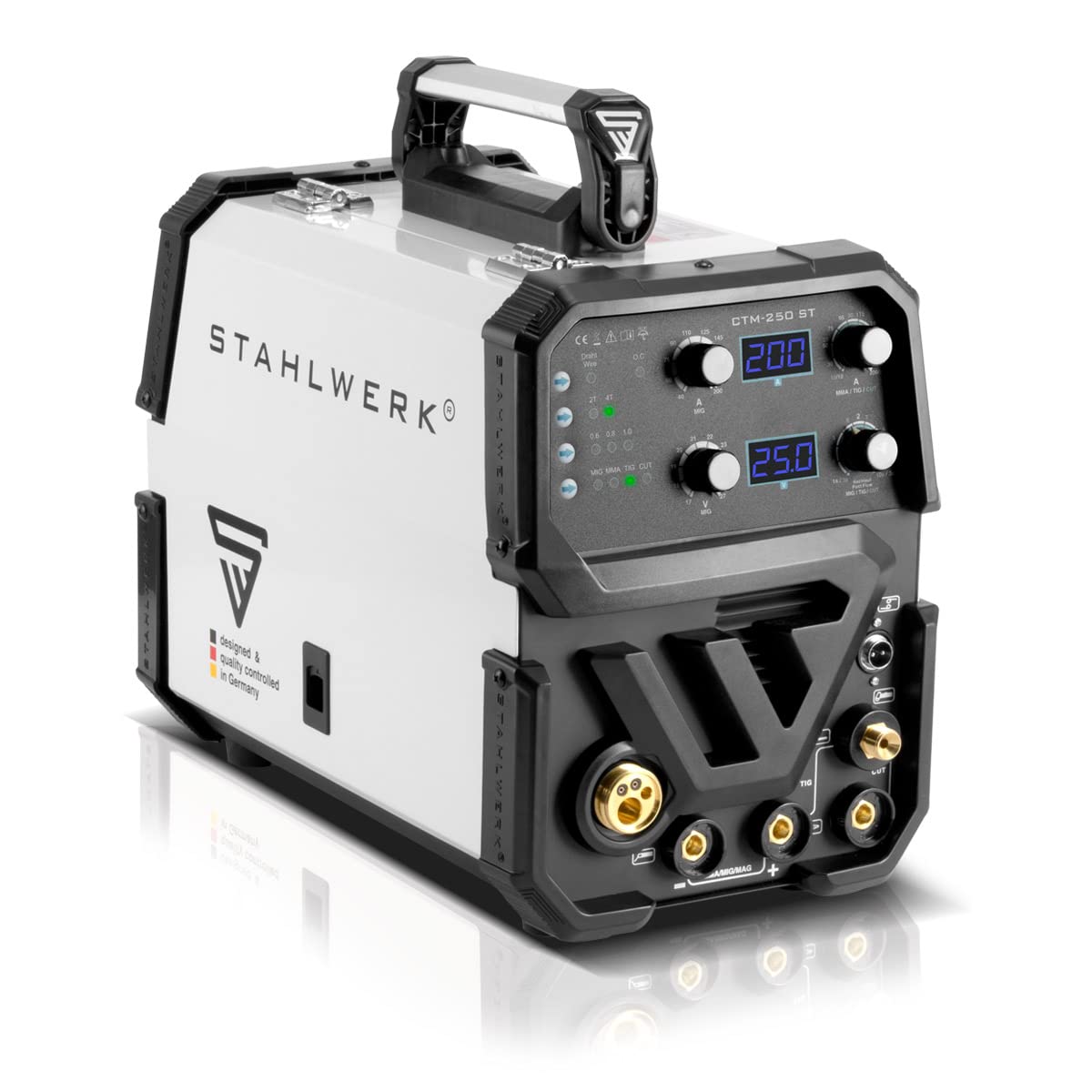 خرید از آمازون - دستگاه جوش ترکیبی STAHLWERK CTM-250 ST TIG + MIG/MAG + MMA/MMA + CUT/Plasma با 200 آمپر و عملکرد پلاسما 50 آمپر کاملا مجهز - 7 سال ضمانت