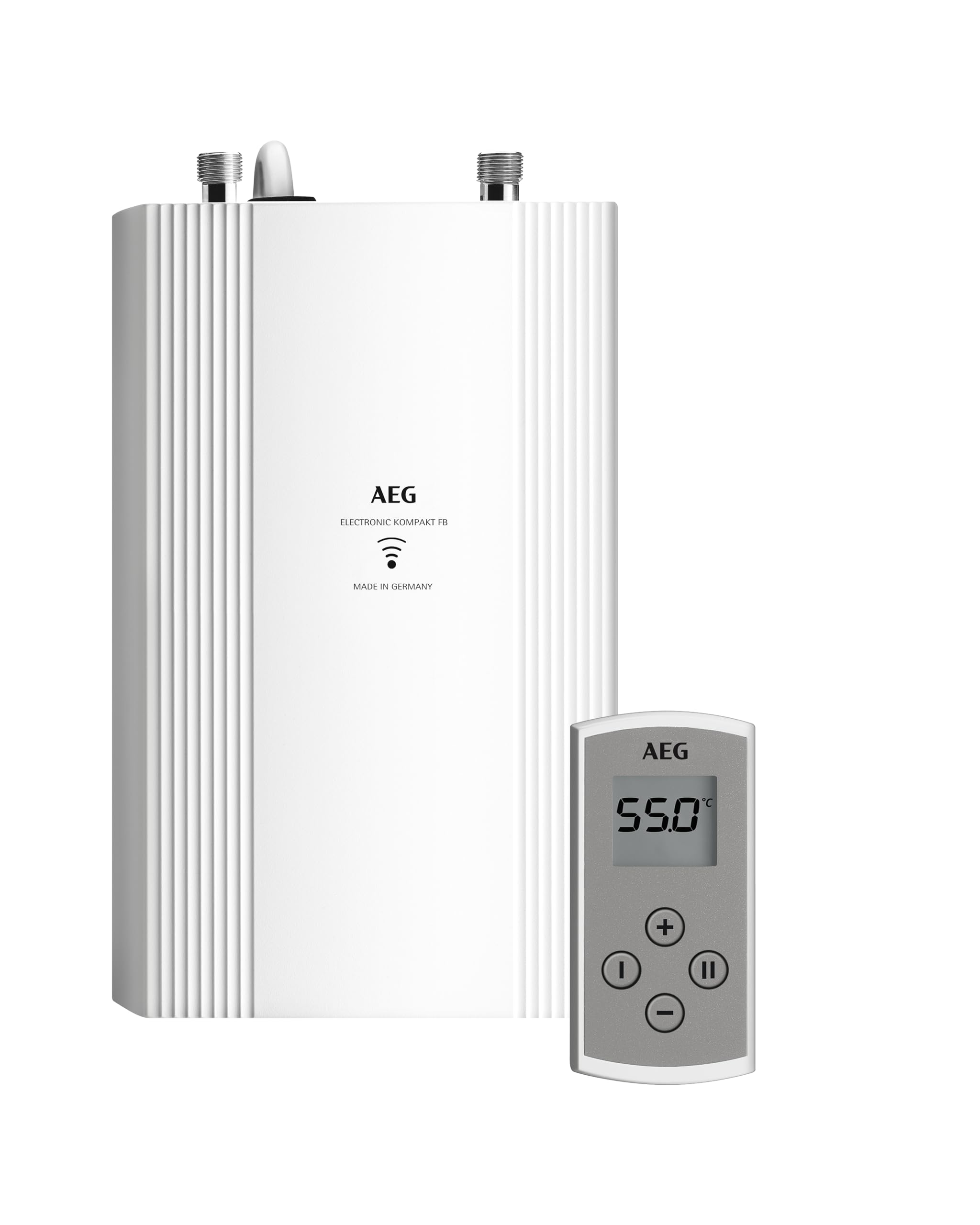 خرید از آمازون - آبگرمکن لحظه ای کامپکت الکترونیکی AEG DDLE Compact FB 11/13 کیلووات با ریموت کنترل آشپزخانه ساخت آلمان اتصال ثابت 400 ولت مناسب برای برق خورشیدی نصب زیر میز تست VDE 230769 با ریموت نصب زیر میز