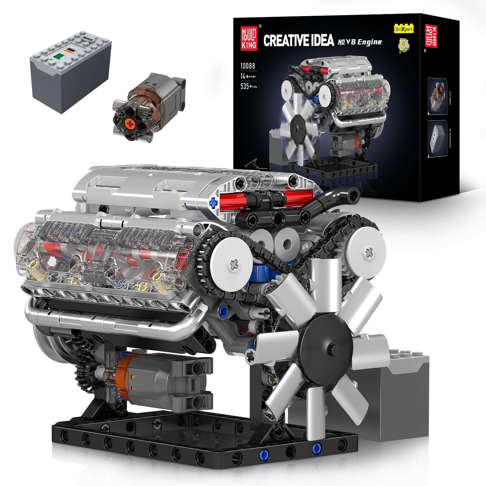 خرید از آمازون - Mold King 10088 Technology V-8 Engine Blocks Model, 535 عددی کیت مدل موتور ست بلوک ساختمانی به عنوان اسباب بازی/هدیه/کلکسیون