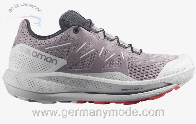 کتانی تریل رانینگ دو کوهستان زنانه سالامون فرانسه SALOMON PULSAR TRAIL Trailrunning Schuhe Damen Quail Lunar Rock Poppy Red