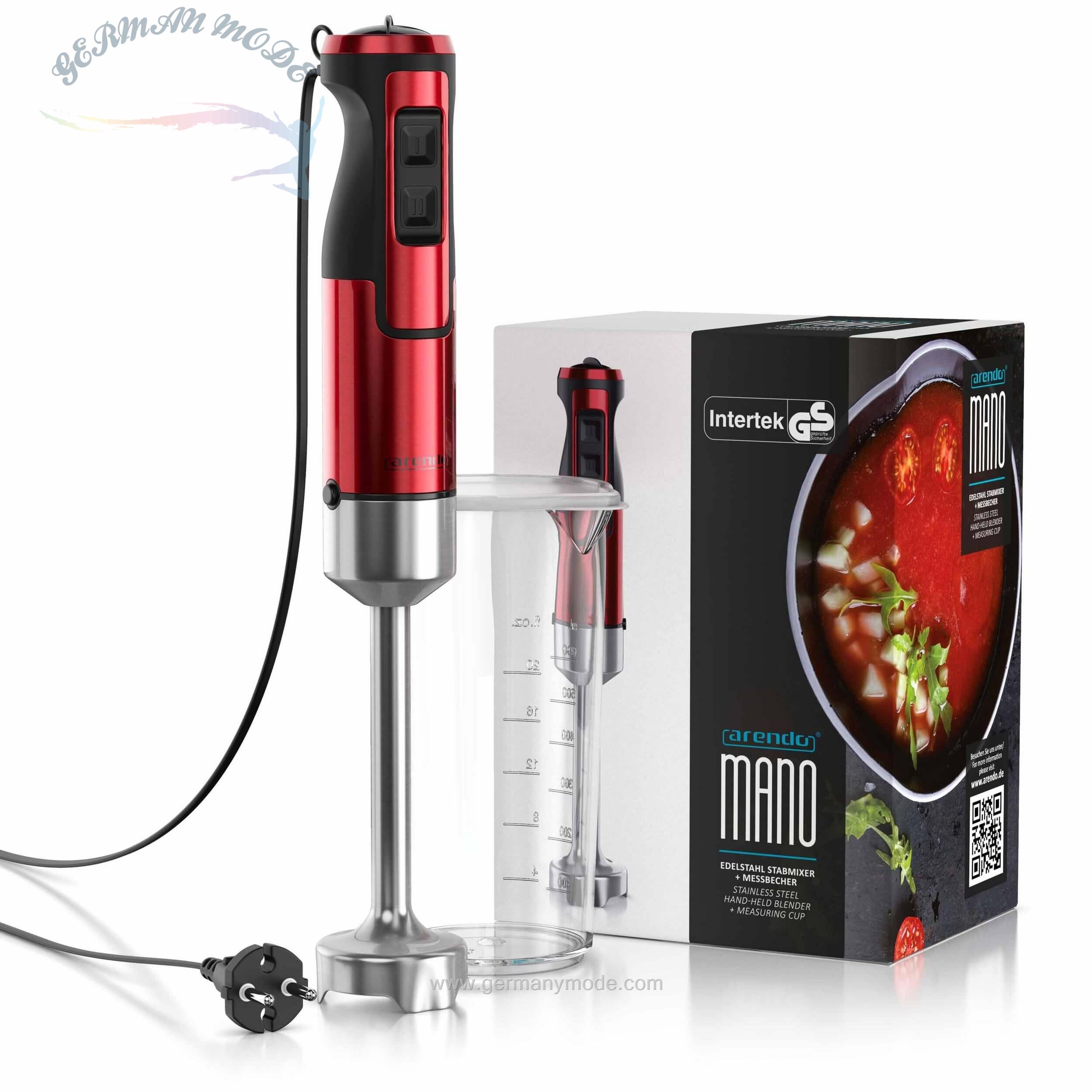 گوشت کوب برقی آرندو آلمان Arendo Stabmixer-1000 W- Edelstahl Stabmixer mit Messbecher