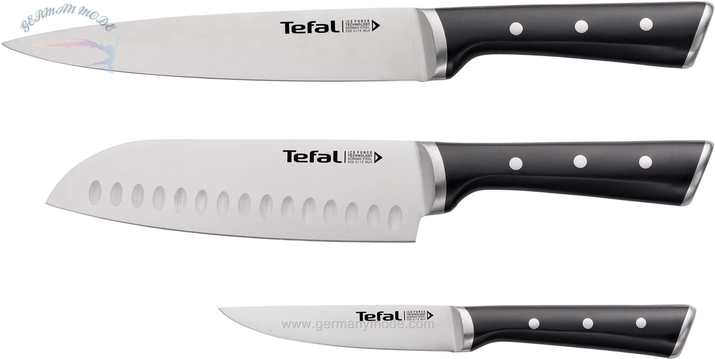 ست چاقو آشپزخانه 3 پارچه تفال فرانسه Tefal Ice Force 3teiliges Set- K232S374