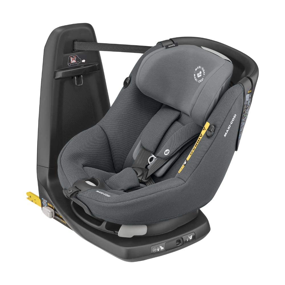 صندلی ماشین کودک مکسی کوزی آلمان Maxi-Cosi AxissFix i-Size، صندلی کودک چرخشی 360 درجه با ISOFIX و حالت درازکش، مناسب از حدود. 4 ماه تا 4 سال (تقریباً 61-105 سانتی متر)، گرافیت اصیل، خاکستری