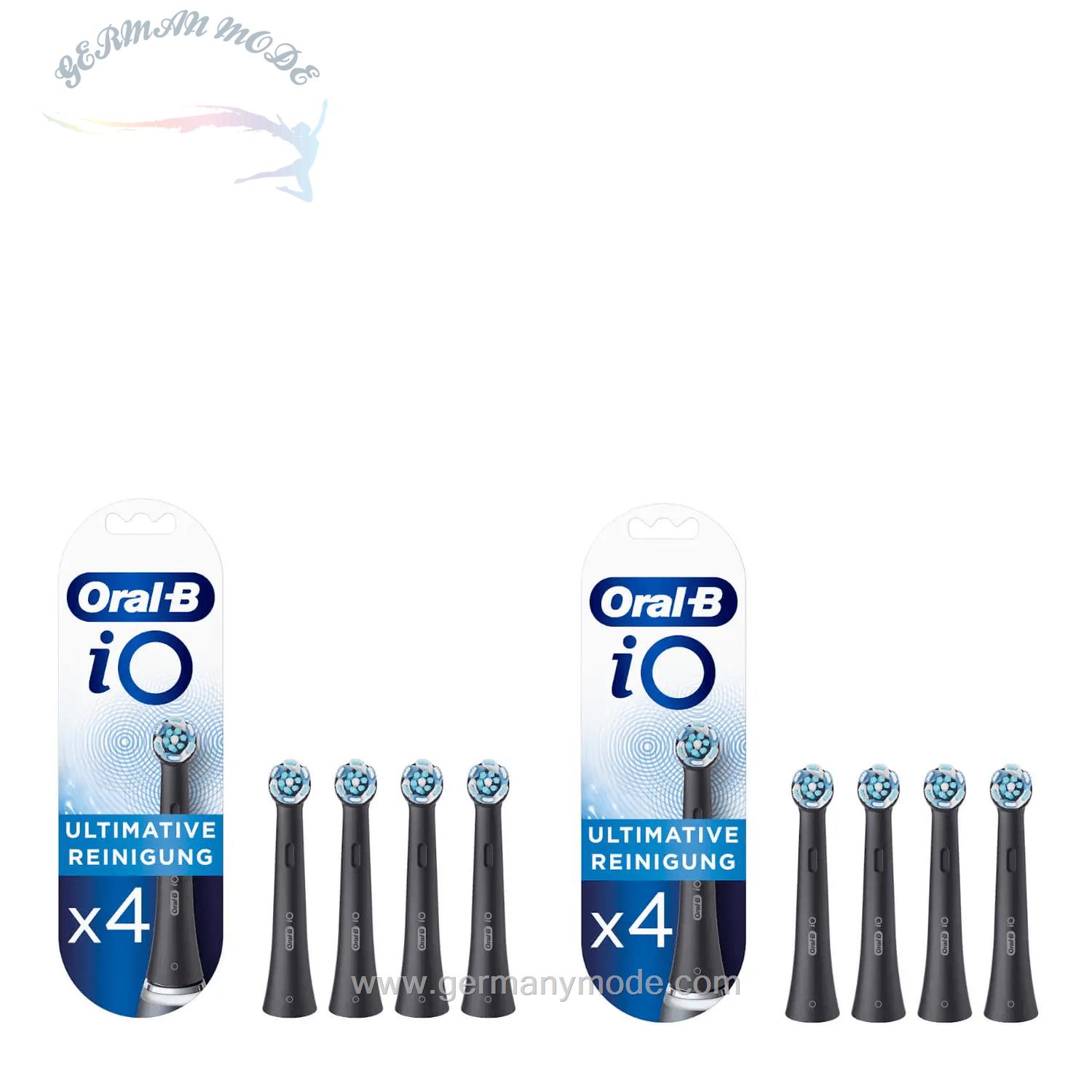 سری مسواک برقی اورال بی آمریکا Oral-B iO Aufsteckbürsten Ultimative Reinigung, schwarz, 2*4 Stück