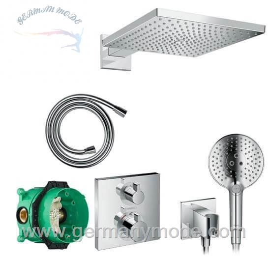 ست شیرآلات دوش حمام توکار گروهه آلمان Hansgrohe Raindance E Ecostat Square Duschsystem 27808000