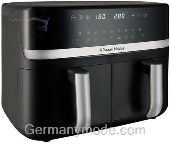 سرخ‌ کن سریع ۹ لیتری دو محفظه‌ای راسل هابز انگلستان Russell Hobbs SatisFry 27681-56 لیتر 4.5، بسیار بی‌صدا، ۹ برنامه سرخ‌ کن