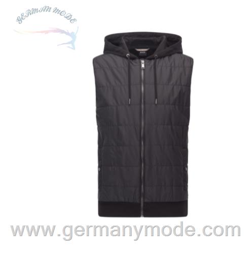 پافر کلاه دار مردانه هوگو باس آلمان BOSS REGULAR-FIT WESTE AUS BAUMWOLLE MIT GESTEPPTER VORDERSEITE