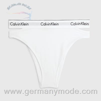 شورت ساق بلند زنانه کلوین کلین آمریکا Calvin Klein Slip Mit Hohem Beinausschnitt CK Deconstructed White 000QF7280E100