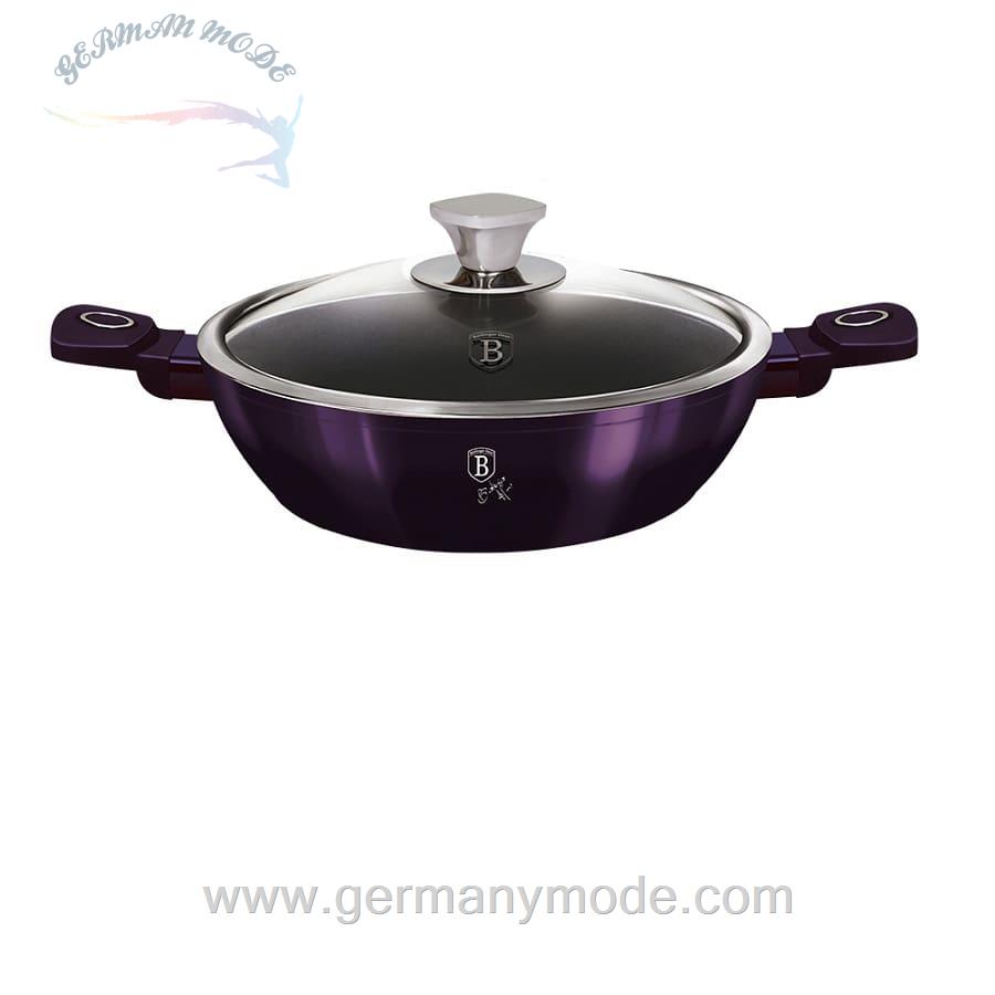 قابلمه کم عمق 28 سانت درب دار برلینگر هاوس مجارستان BerlingerHaus SHALLOW POT 28 CM BERLINGER HAUS BH/6632 PURPLE ECLIPSE COLLECTION