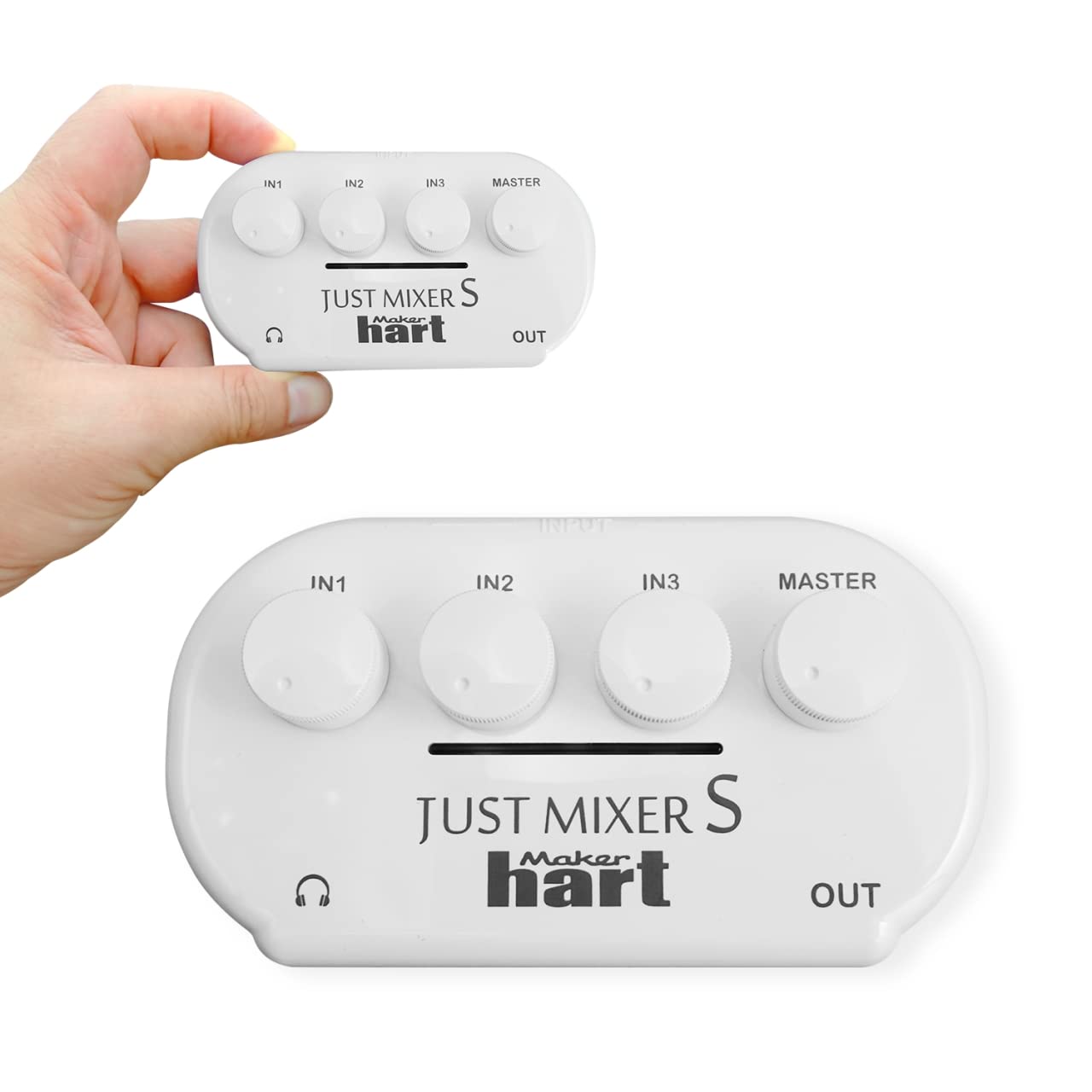 خرید از آمازون - Maker hart JUST Mixer S قابل حمل 3 کانال استریو IN مینی صدا میکسر / 2 خروجی استریو / باتری / برق USB / دستگاه 3C